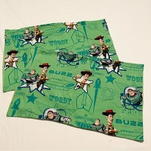 Toy Story Buzz Woody Pillowcases Homemade 21” x 13” Pillow Cases Lot of 2